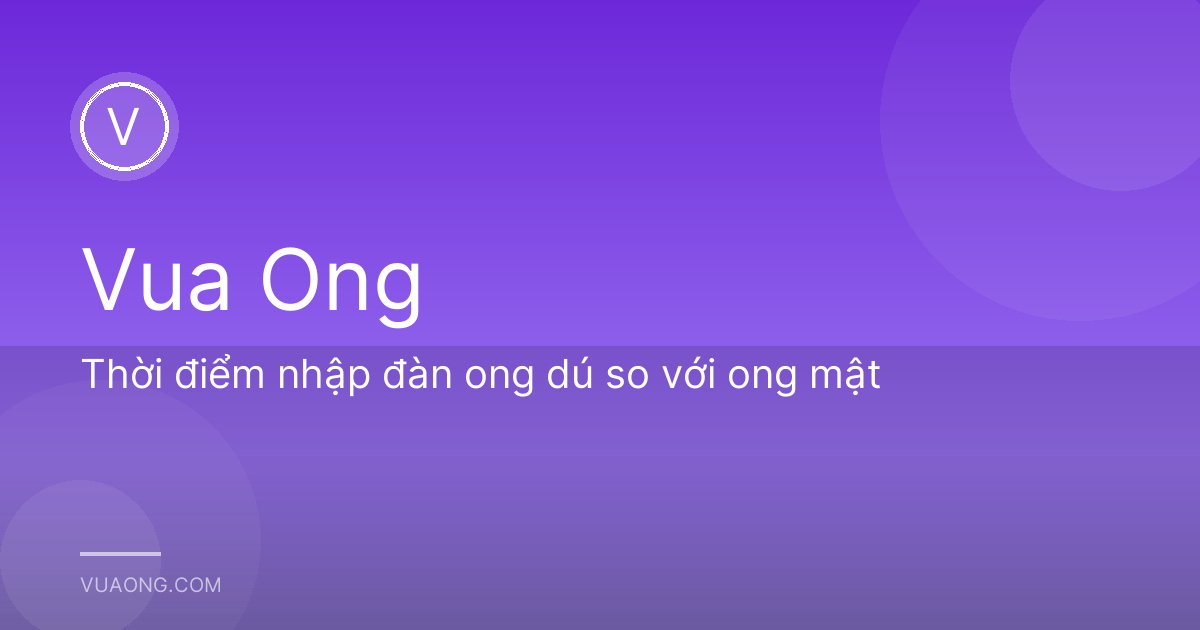 Thời điểm nhập đàn ong dú so với ong mật