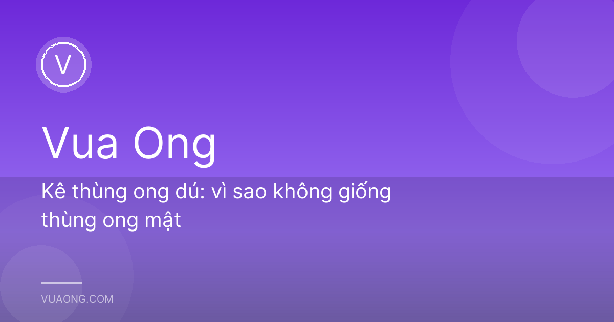 Kê thùng ong dú: vì sao không giống thùng ong mật